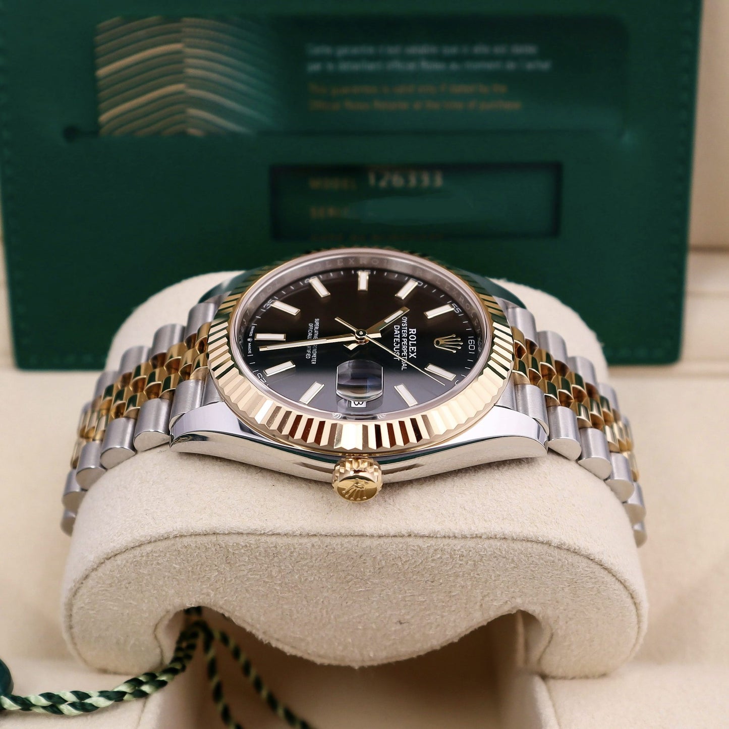 Date just 2 tone black dial
