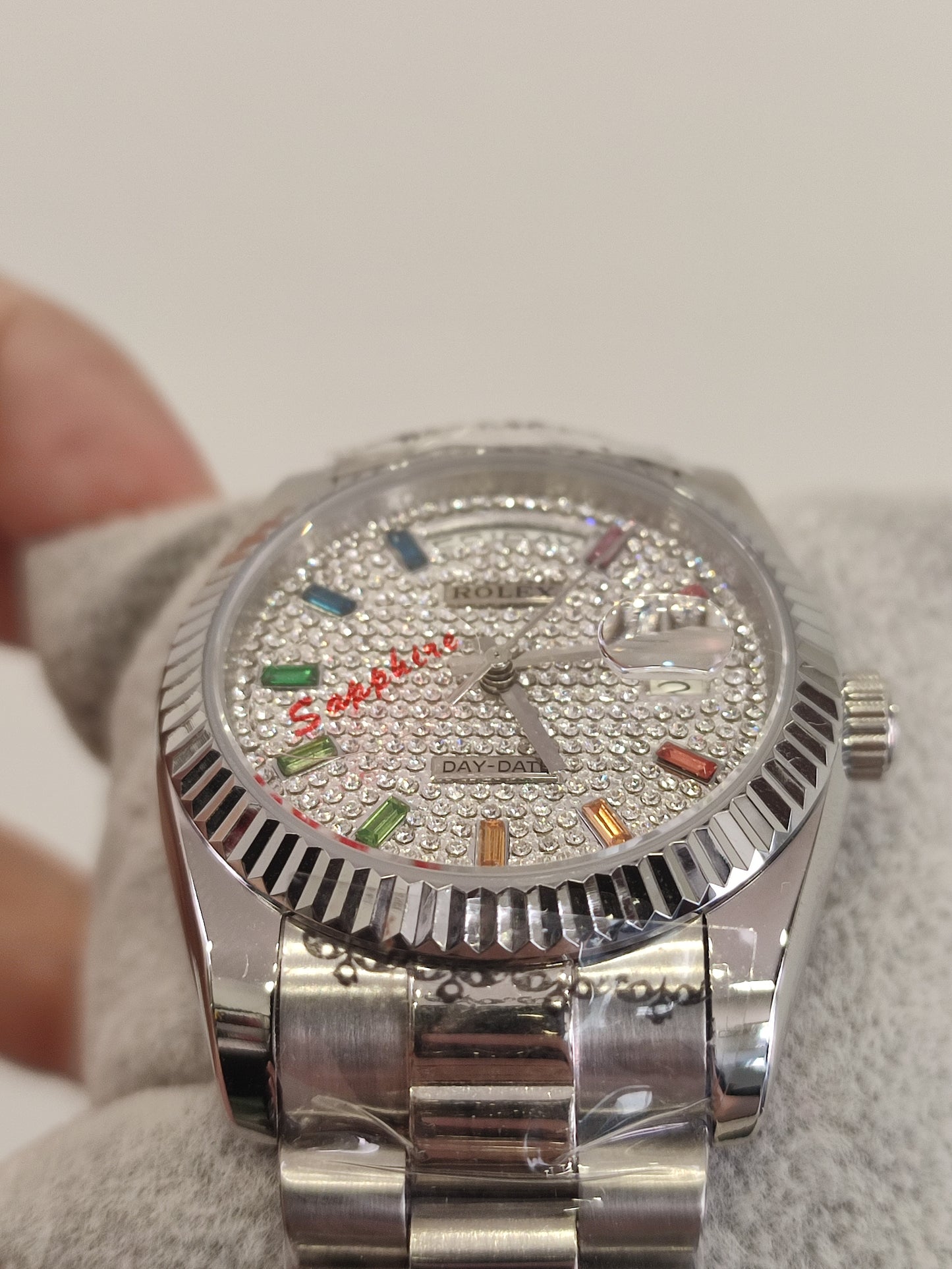 Rolex Day Date President Pave Dial with Rainbow