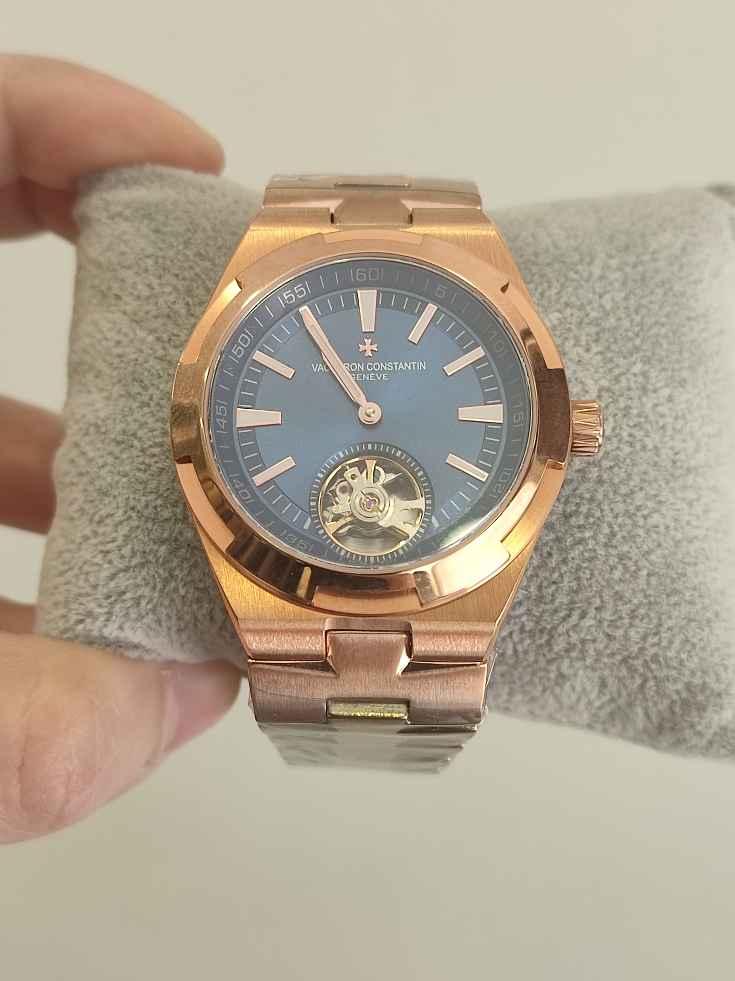 Overseas blue dial turbillon