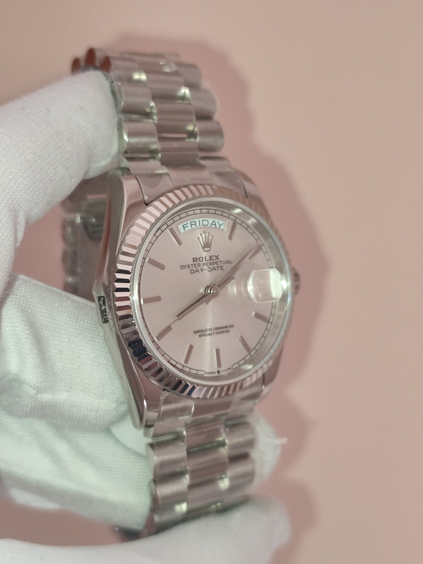 Day-Date 36 White Gold 128239 Silver Index President