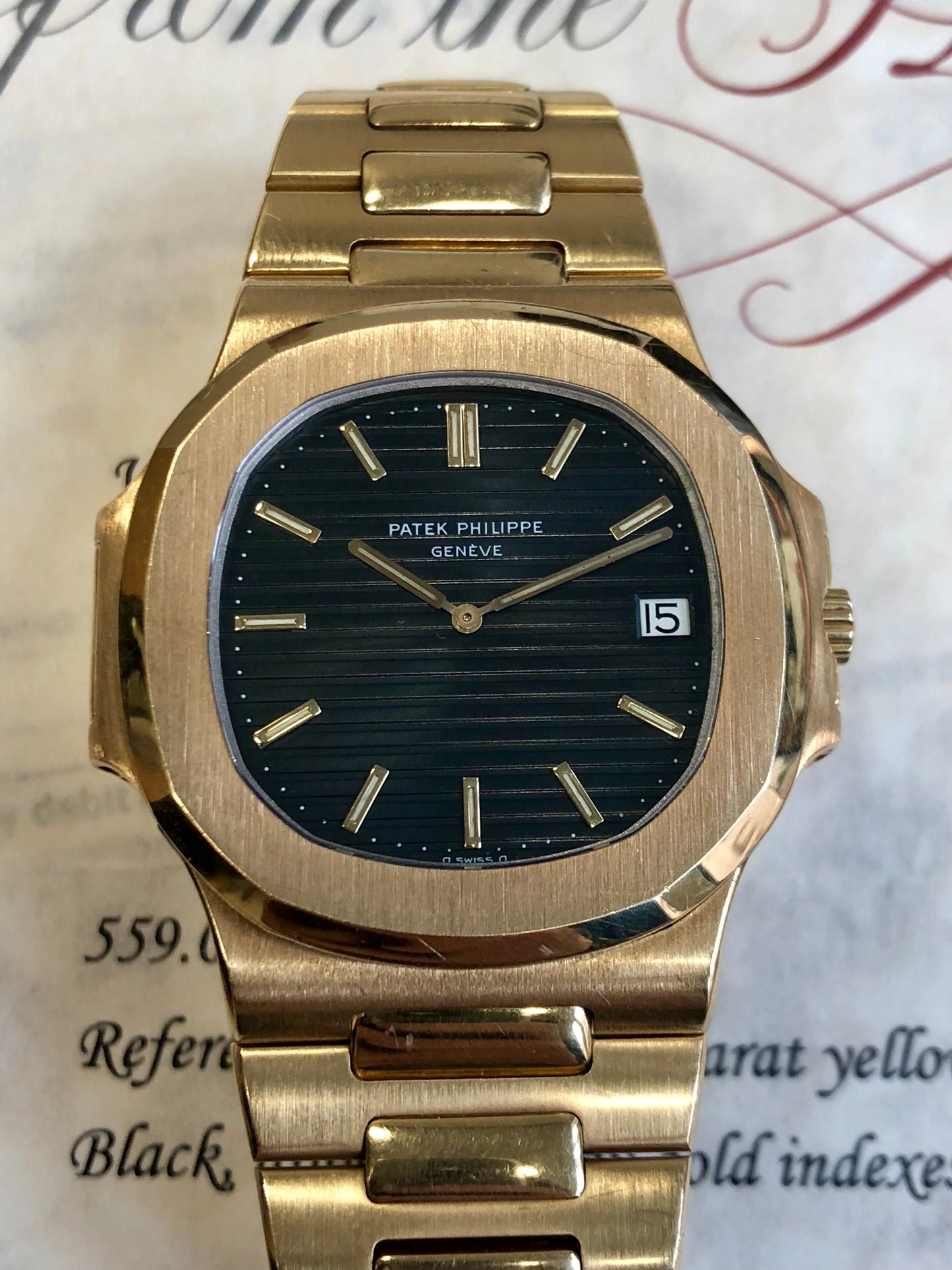 Nautilus gold black dial