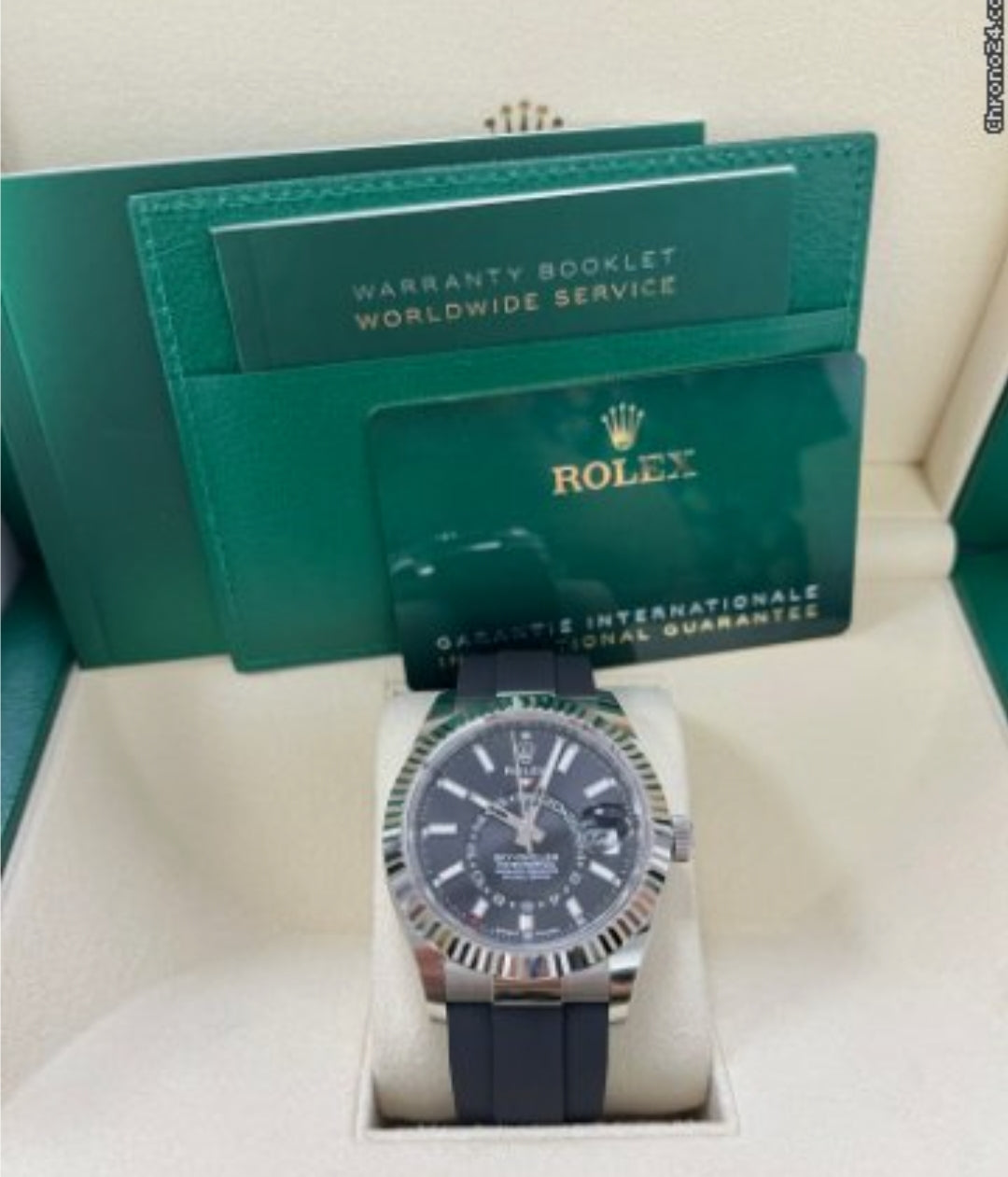 Sky Dweller black dial oyster flex