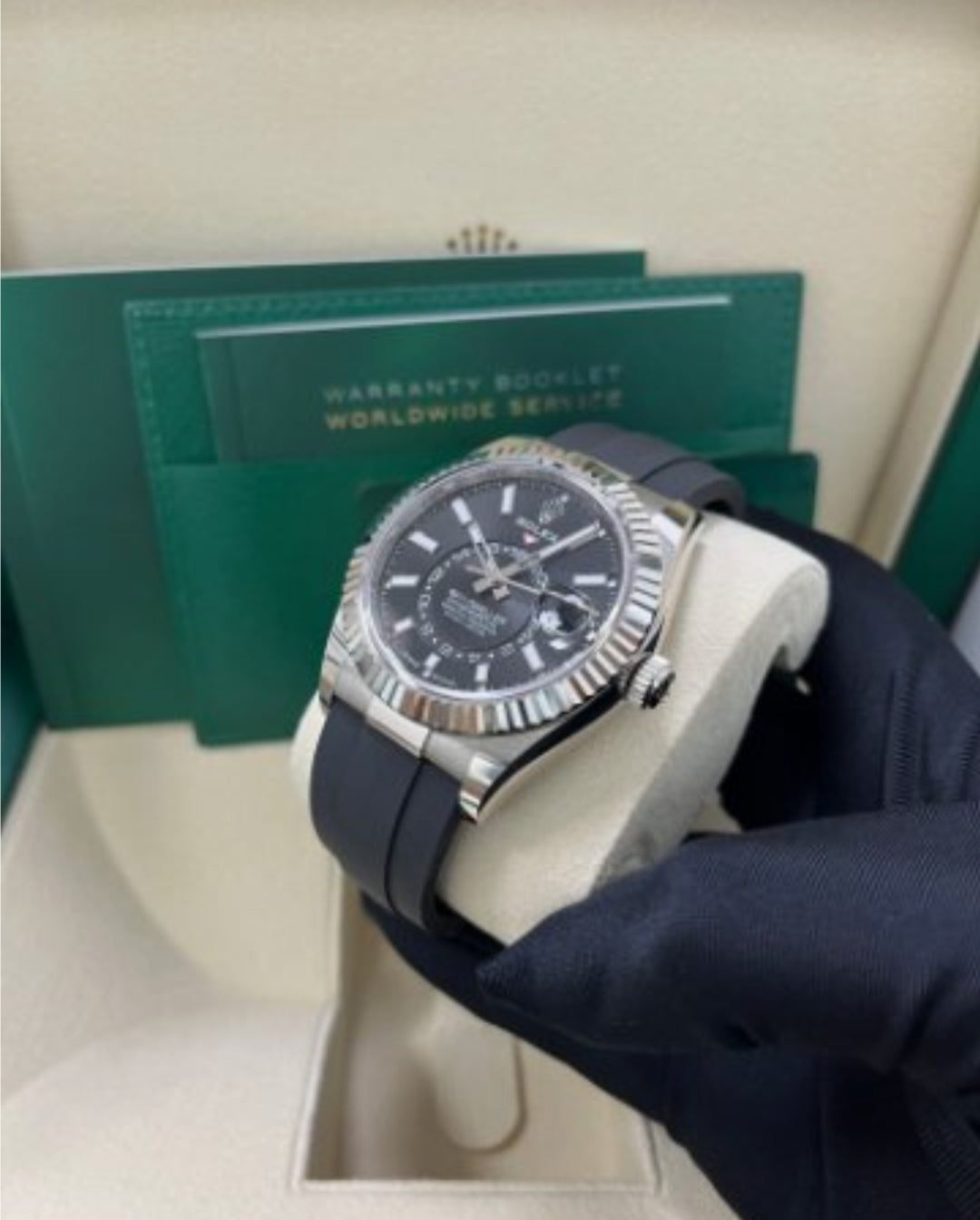 Sky Dweller black dial oyster flex