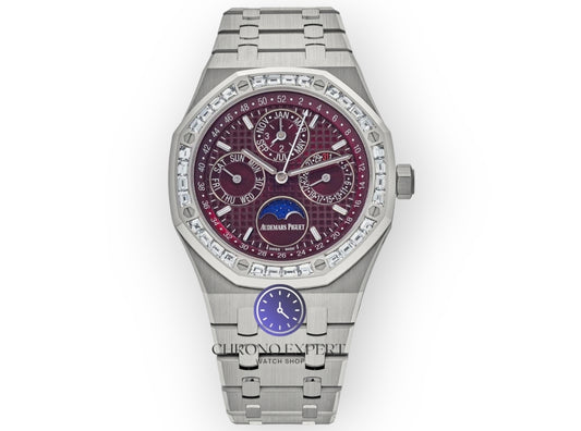 Audemars Piguet Royal Oak Perpetual Calendar 'Special Edition' Burgundy Dial Diamond Bezel