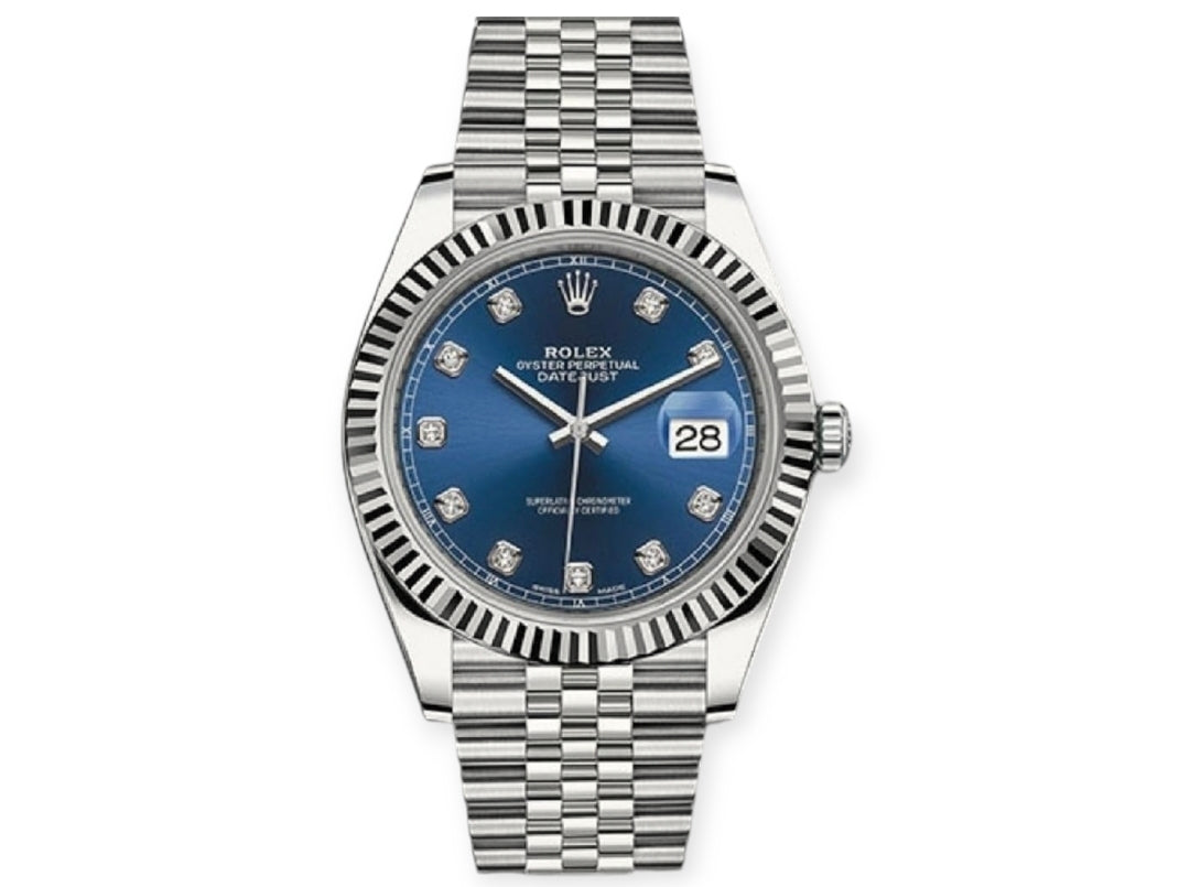 Date Just Blue Dial Diamond