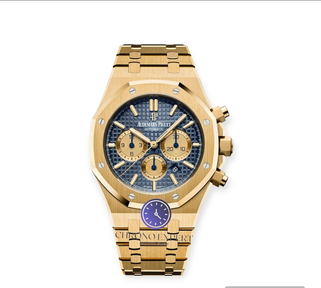 Royl Oak Gold Blue Dial Chronograph