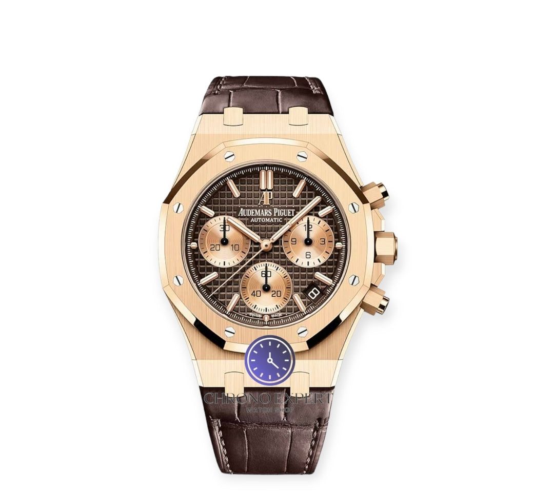 Royal Oak Gold Chocolate dial leather strap