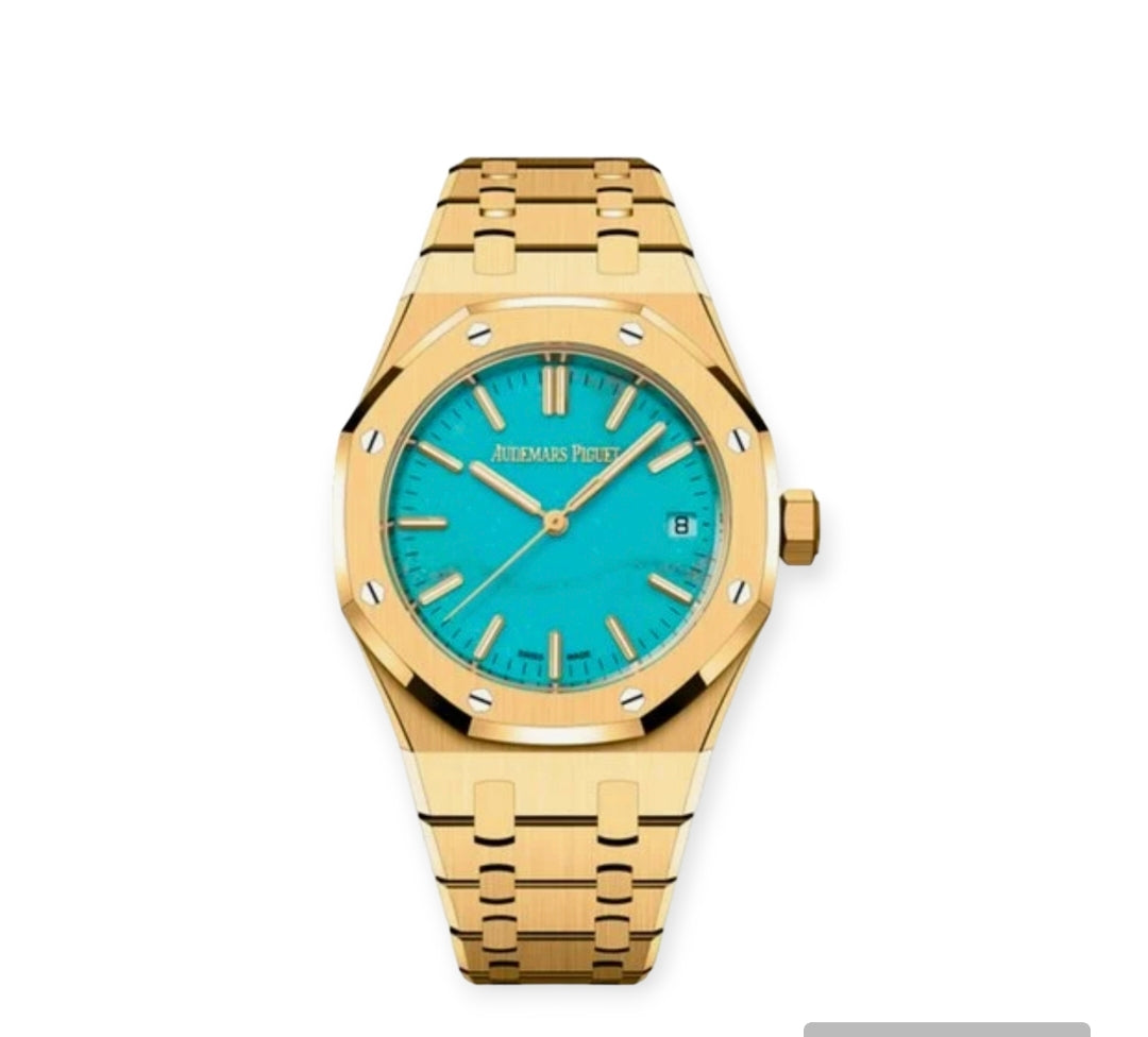 Royal Oak gold turquoise dial