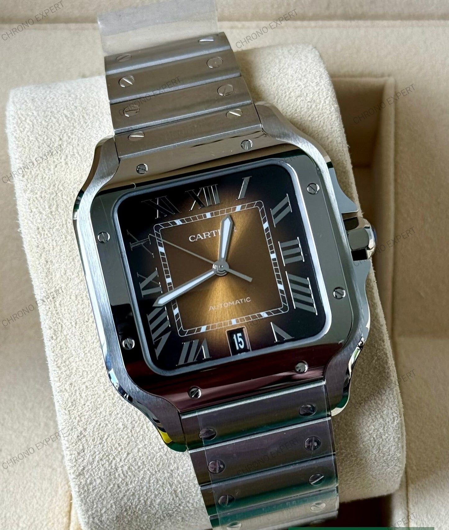 Santos De Cartier Brown Dial