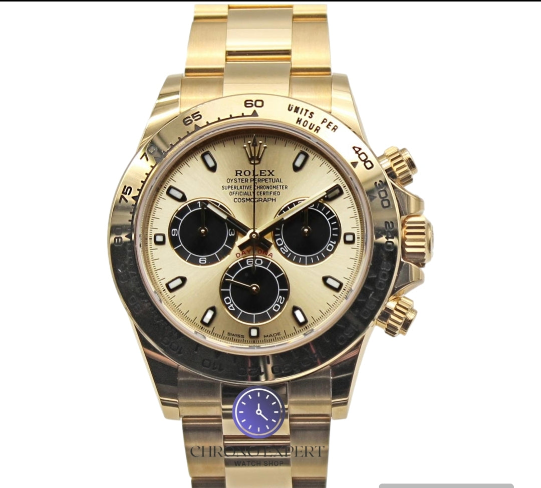 Rolex Cosmograph Daytona 18k Yellow Gold 40mm Champagne Dial 116508