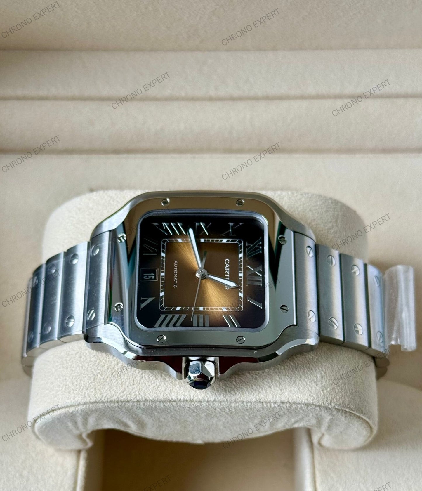 Santos De Cartier Brown Dial