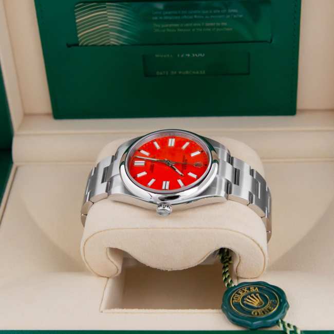 Oyster perpetual coral red dial