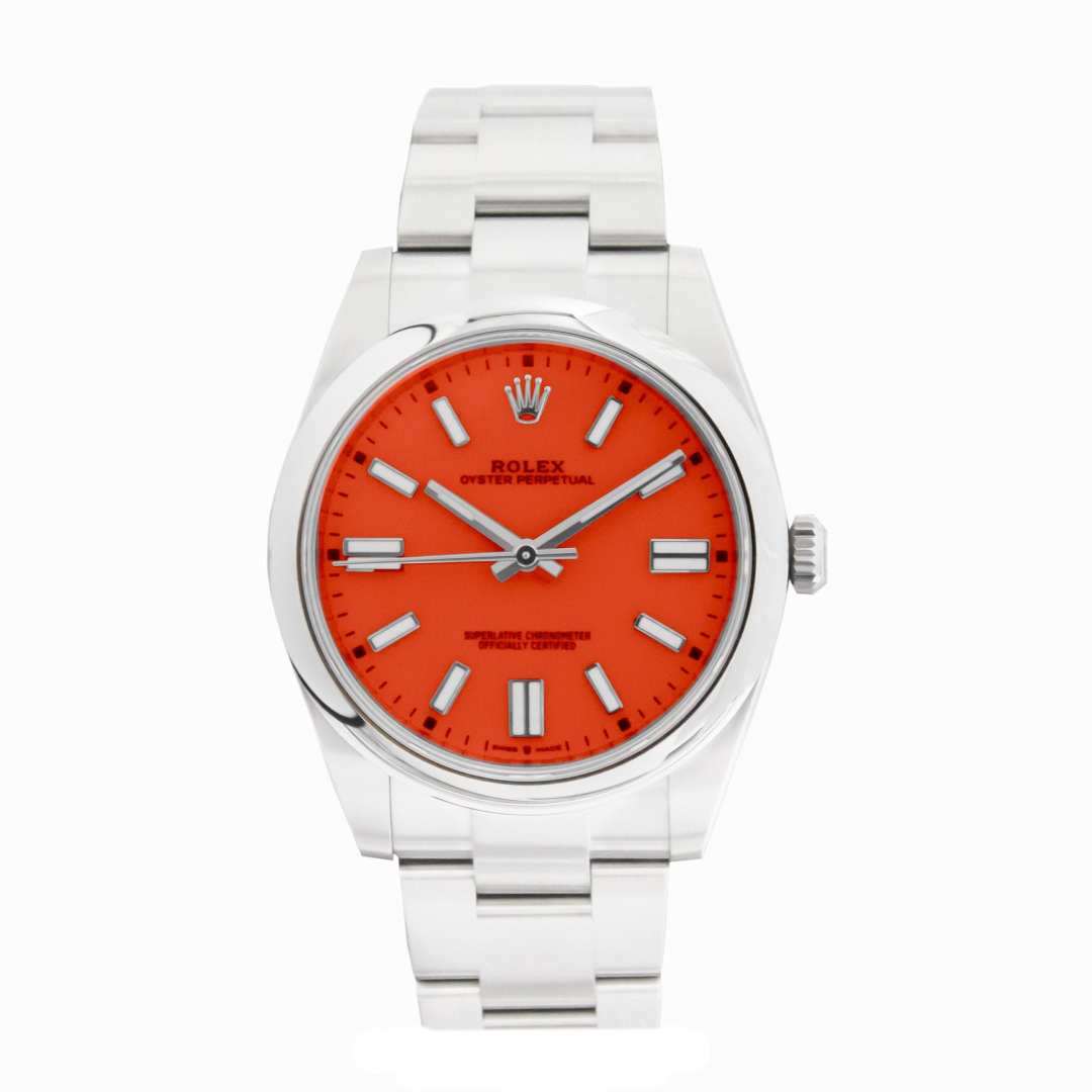 Oyster perpetual coral red dial