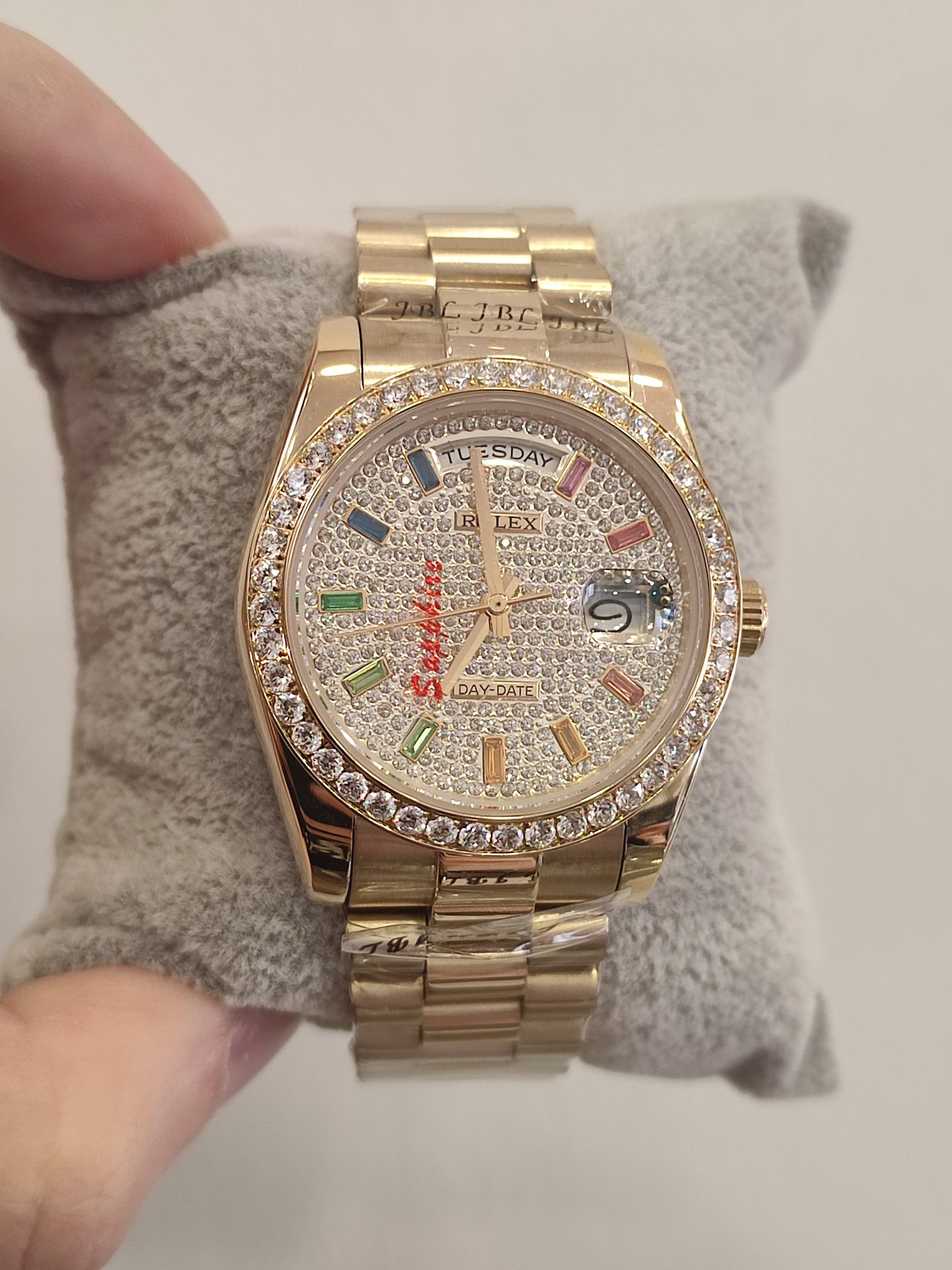 Rolex Day Date President Pave Dial with Rainbow