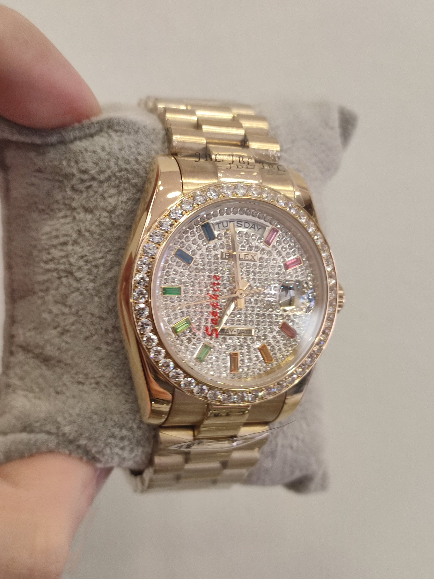 Rolex Day Date President Pave Dial with Rainbow