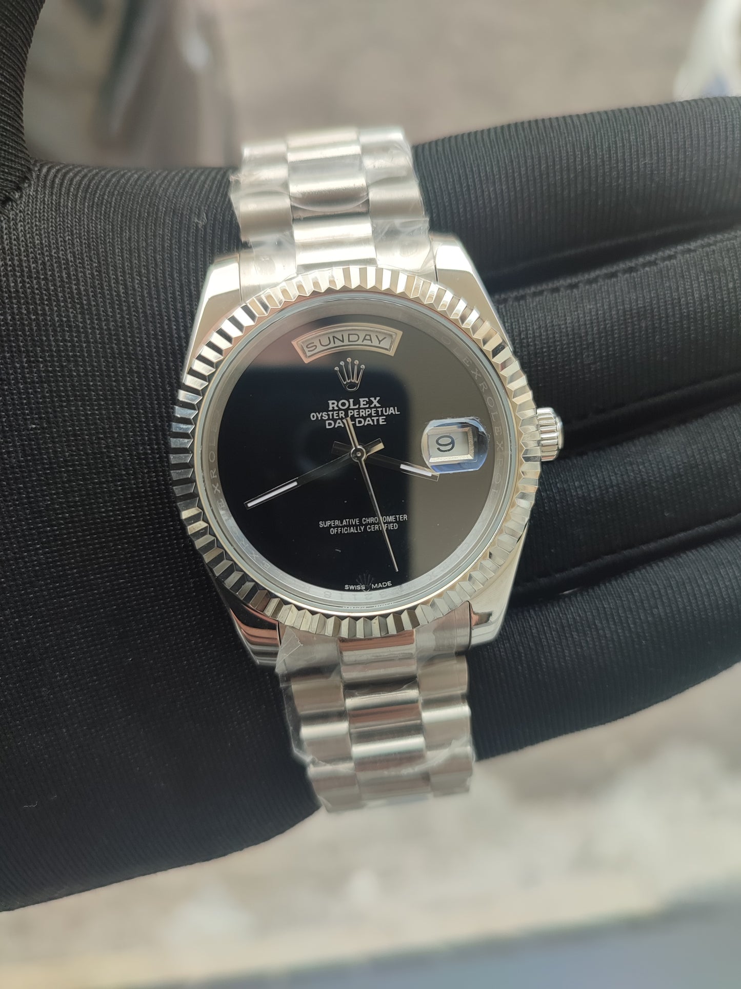 Day Date Silver Onyx