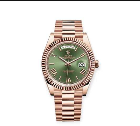 Day Date rose gold green dial