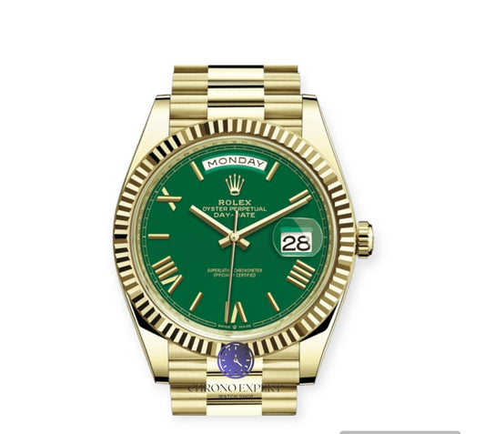 Day Date  Gold Green Dial