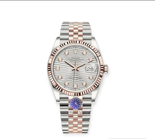 Datejust 36 Steel & Rose Gold 126231 Silver Fluted Motif Diamond Jubilee