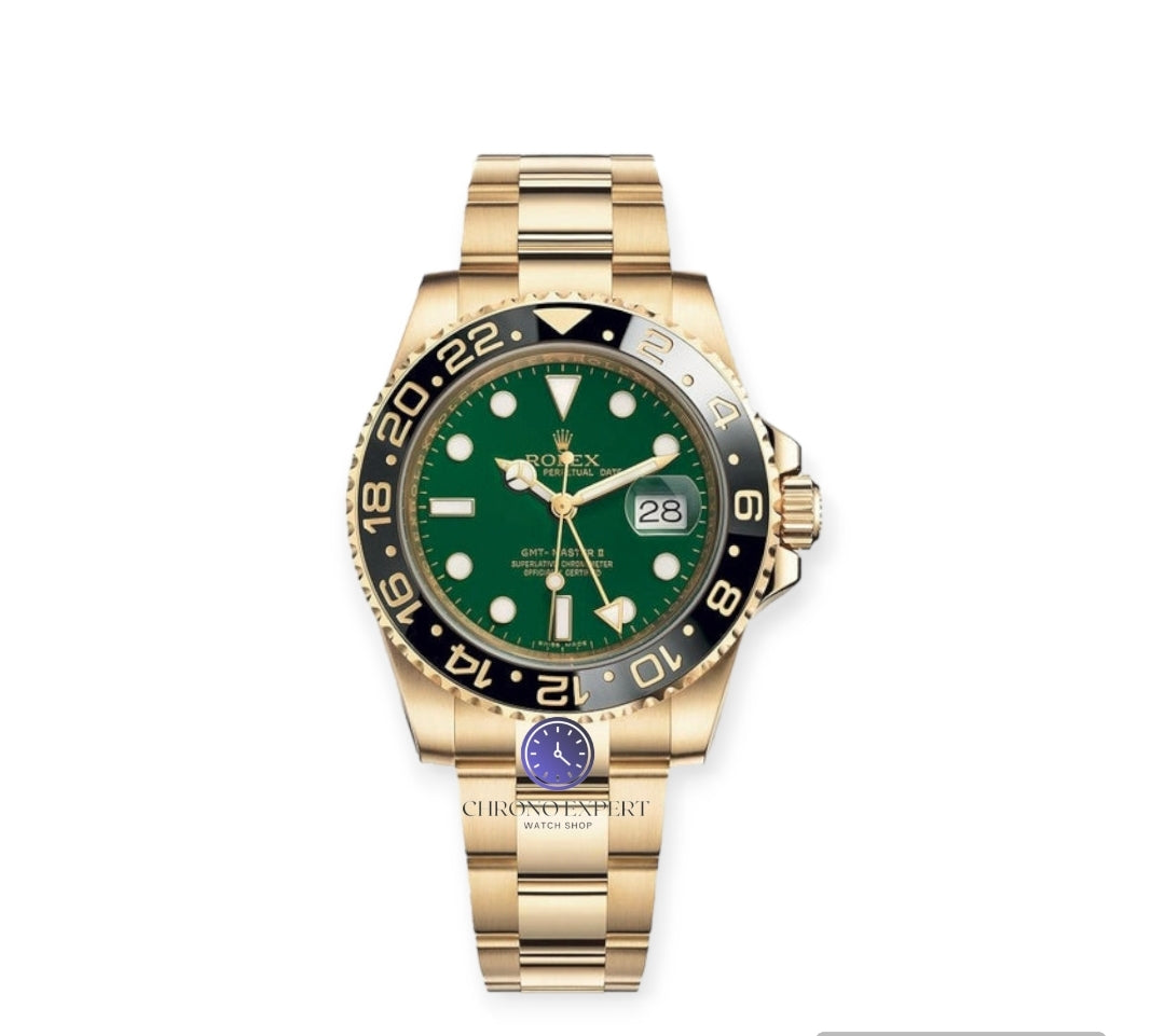 GMT MASTER 2 Gold Green Dial