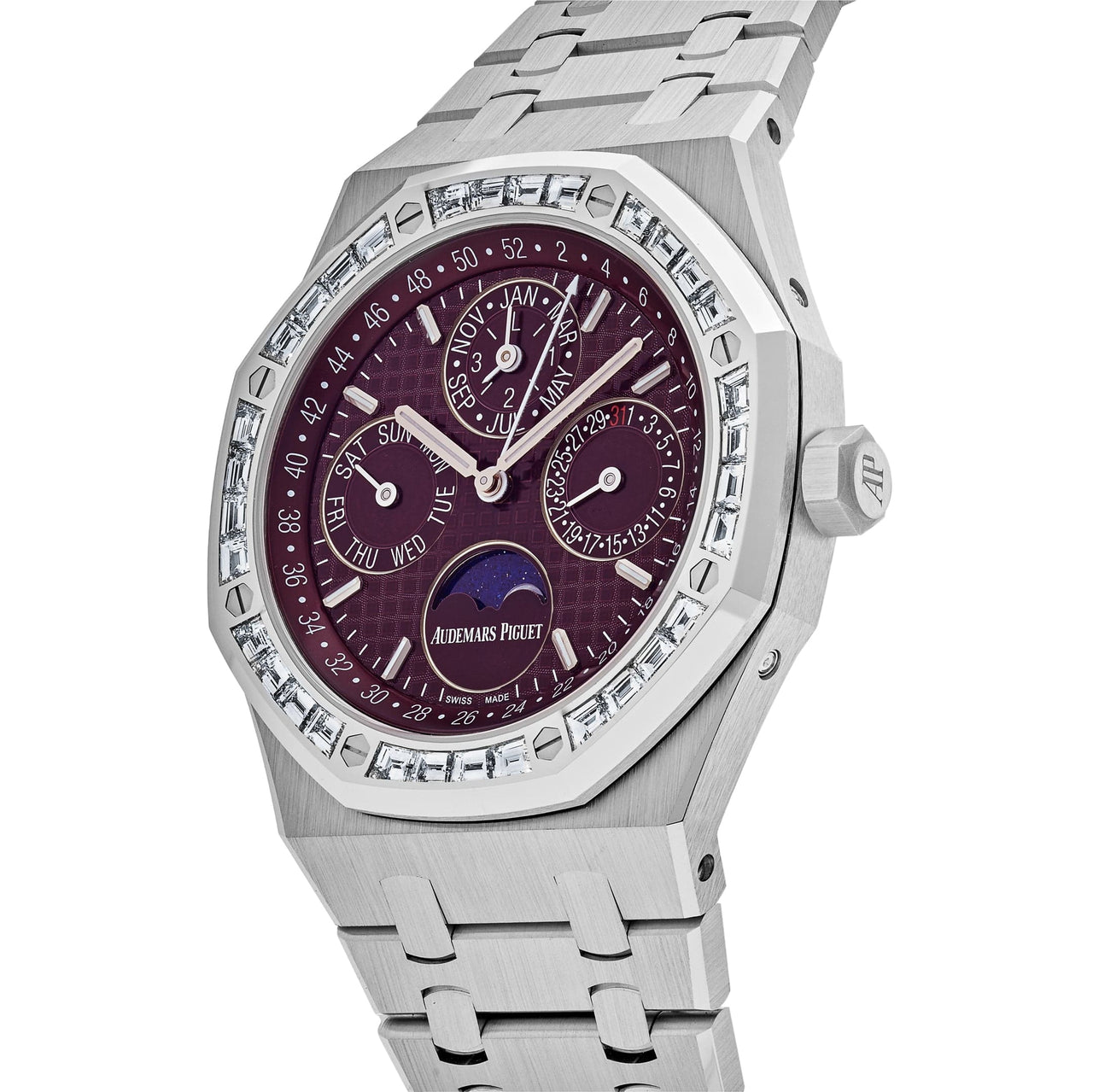 Audemars Piguet Royal Oak Perpetual Calendar 'Special Edition' Burgundy Dial Diamond Bezel