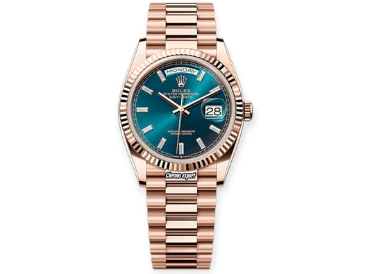 Day-Date Rose Gold Blue Dial