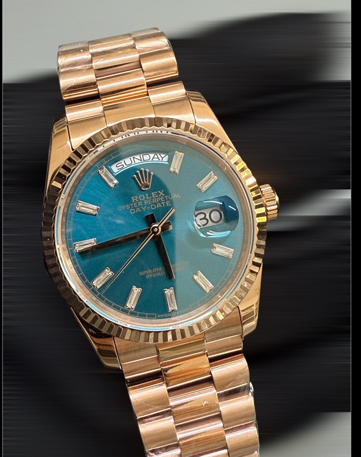 Day-Date Rose Gold Blue Dial