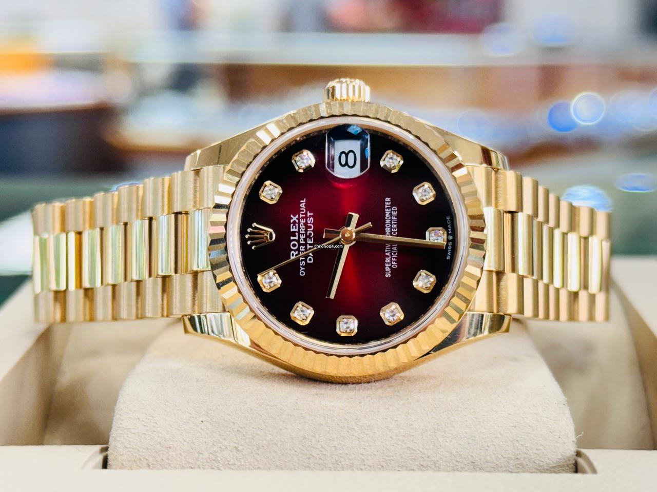 Datejust  Yellow Gold  Red Ombre Diamond Dial