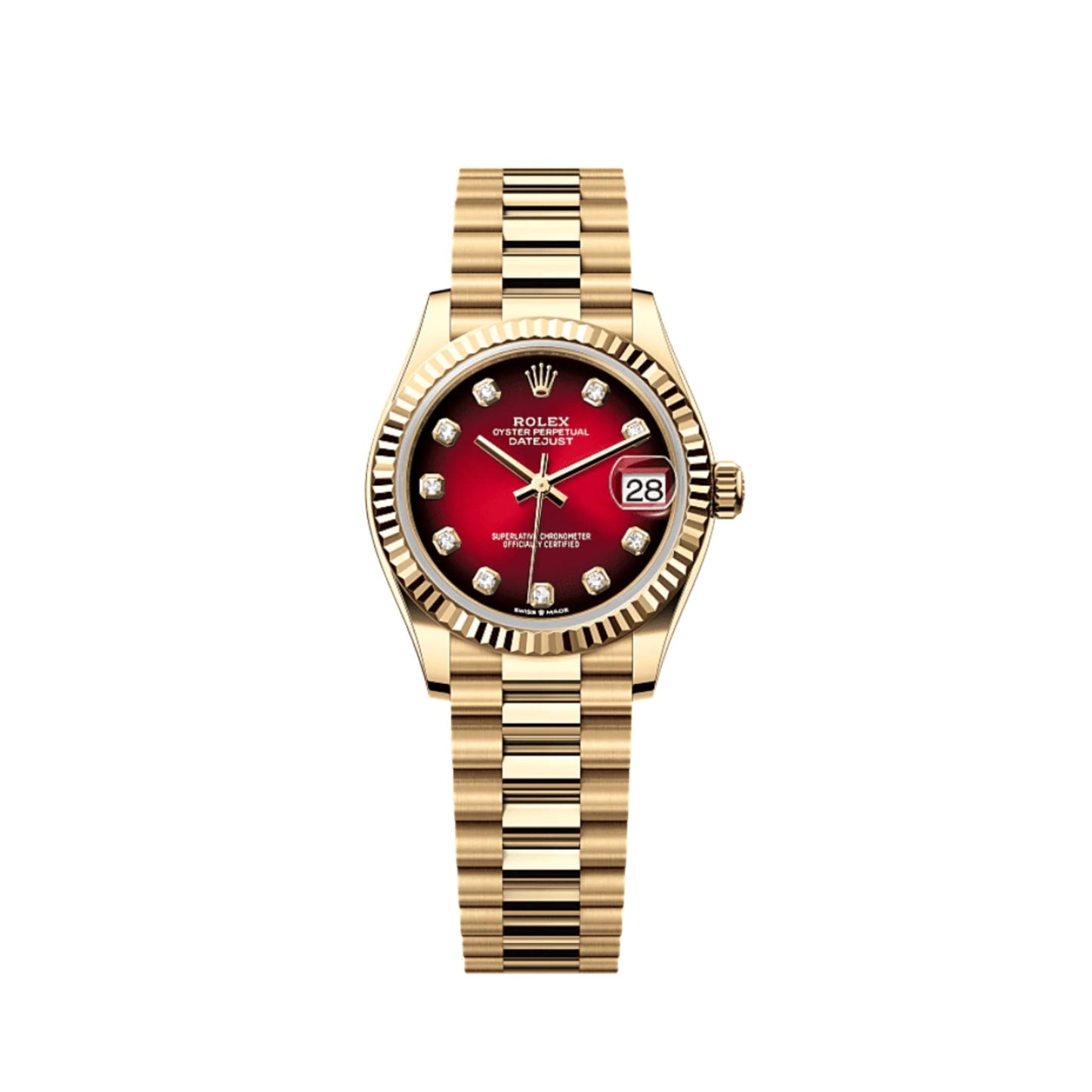 Datejust  Yellow Gold  Red Ombre Diamond Dial