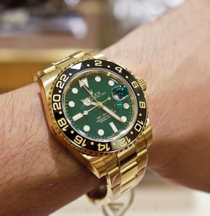 GMT MASTER 2 Gold Green Dial